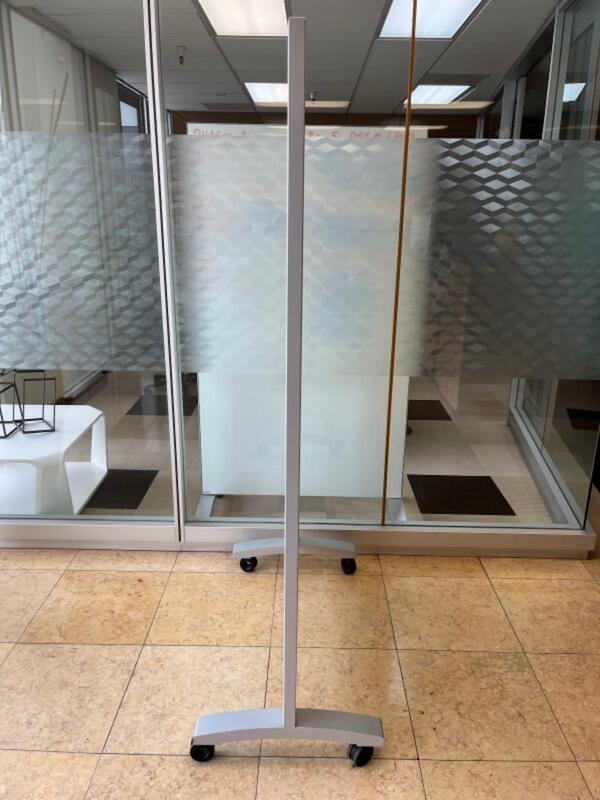 Mobile Double-Sided Glass Markerboard on Casters - Thumbnail 3