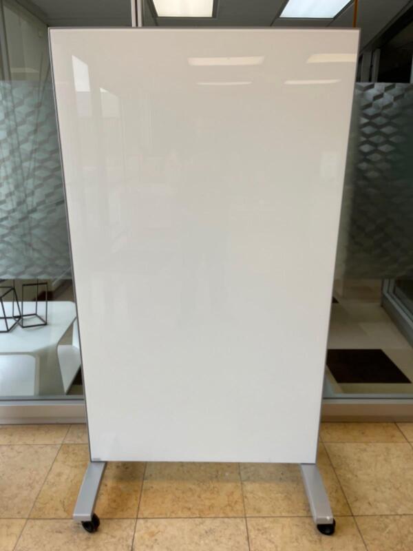 Mobile Double-Sided Glass Markerboard on Casters - Thumbnail 2