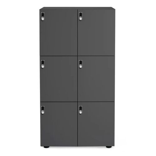  Stash 6-Door Locker, Digital, Charcoal - Thumbnail 3