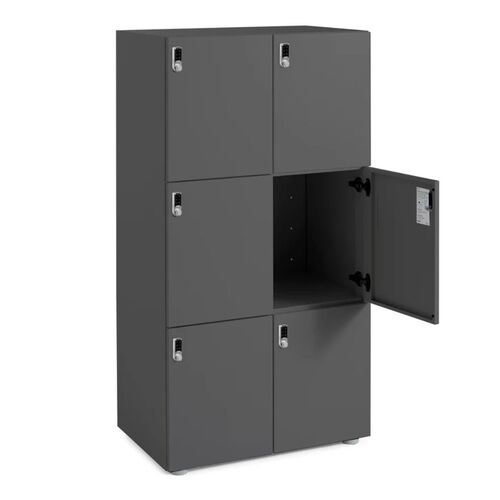  Stash 6-Door Locker, Digital, Charcoal - Thumbnail 2