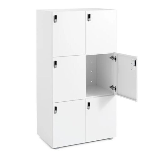  Stash 6-Door Locker, Digital, White - Thumbnail 2