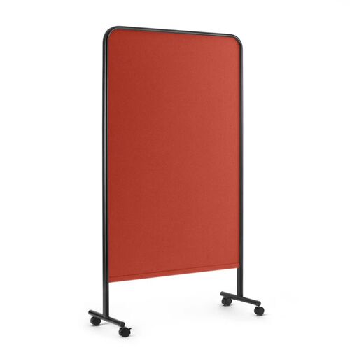 Goal Fabric Pinboard, 39x67H, Black + Brick - Image 1