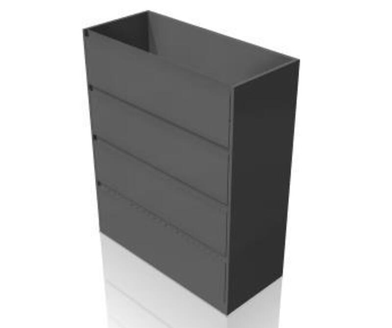 Universal; Lateral file, 4 drawers, Flush steel front, 18D x 42W x 52H - Image 1