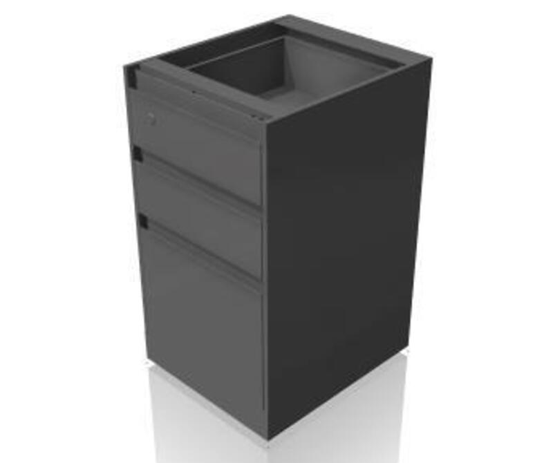 Pedestal-Fixed, 2 box / 1 file, Flush steel front, 17 1/2D x 15W x 27H - Image 1