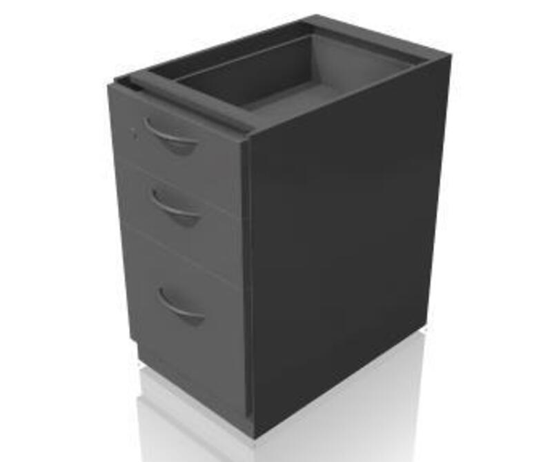 Pedestal-Fixed, 2 box / 1 file, Flush steel front, 22 5/8D x 15W x 27H - Image 1
