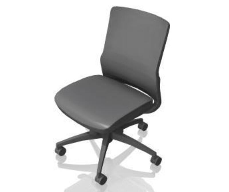 Novo Task Chair Back Only - with Lumbar, Fog Frame/Nickel Mesh - Image 1
