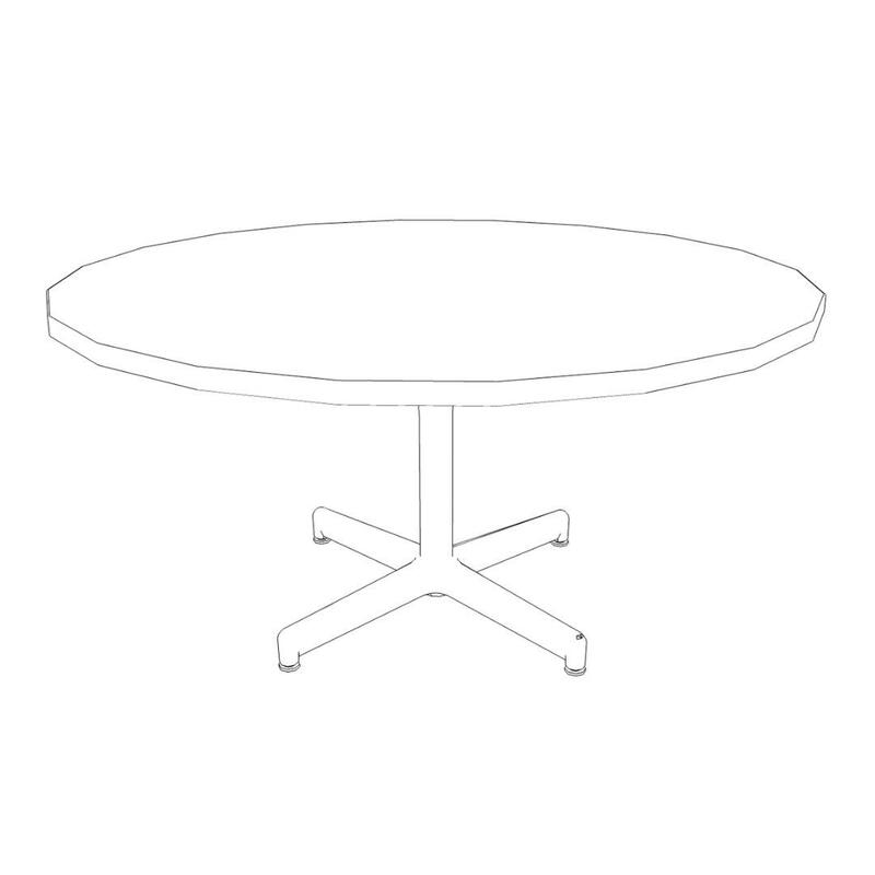 Round Table - X Base 24" dia x 20"H - Image 1