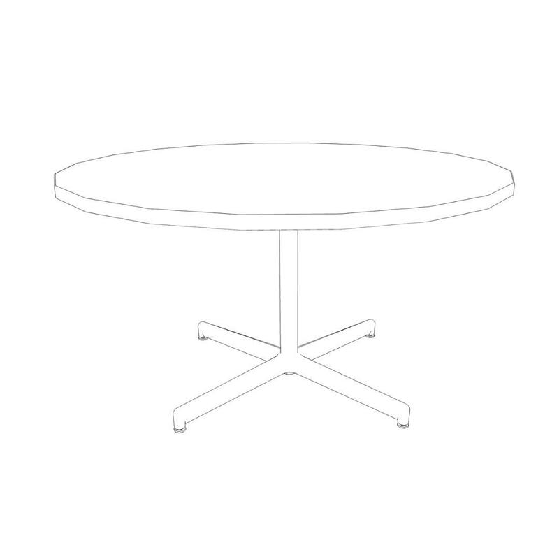 Round Table-X Base, Glides 48" dia x 29"H - Image 1