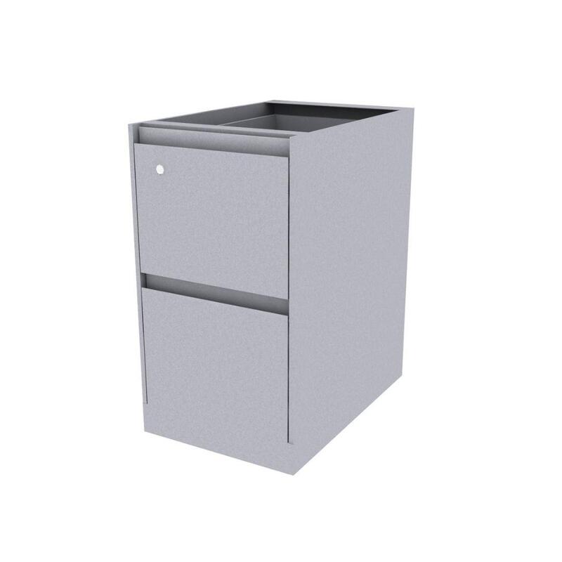 Pedestal-Fixed, 2 file, Flush steel front, 22 5/8D x 15W x 27H - Image 1