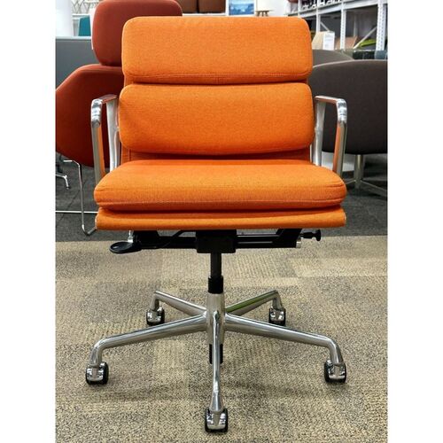 Eames Soft Pad, Management Height Chair (Satsuma/Chrome) - Thumbnail 3