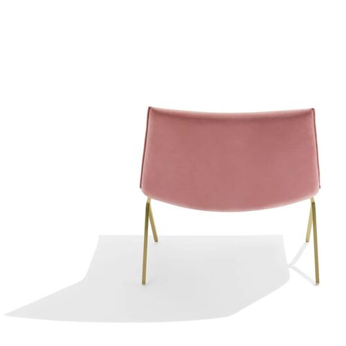 Meredith Lounge Chair - Dusty Rose Velvet with Brass Base - Thumbnail 4