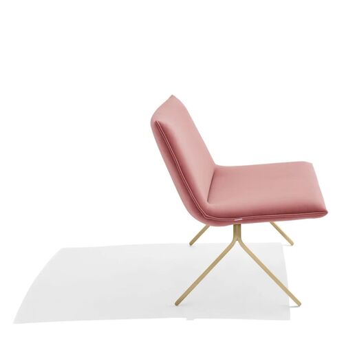 Meredith Lounge Chair - Dusty Rose Velvet with Brass Base - Thumbnail 3
