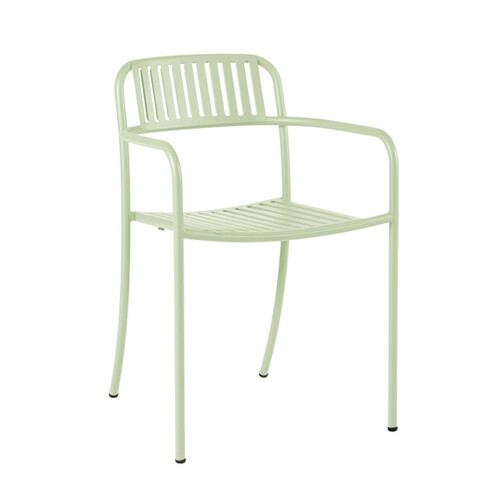 Patio Slatted Dining Chair Outdoor Painted - Image 1