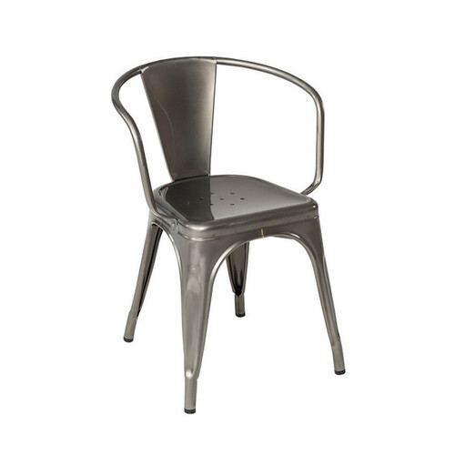 A56 Arm Chair Indoor Raw Steel - Image 1