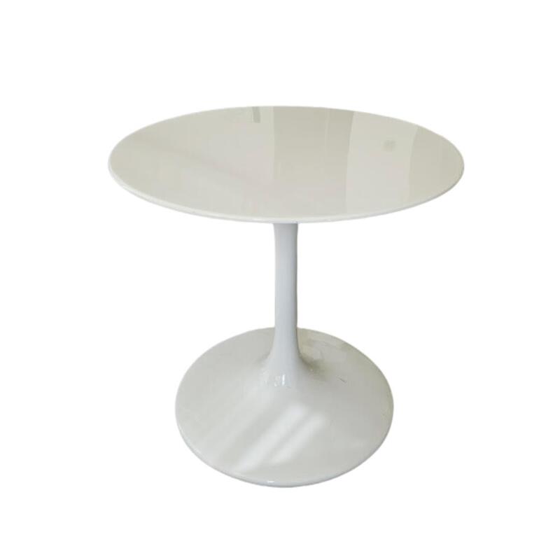 32" Round White Plastic Dining Table - Image 1