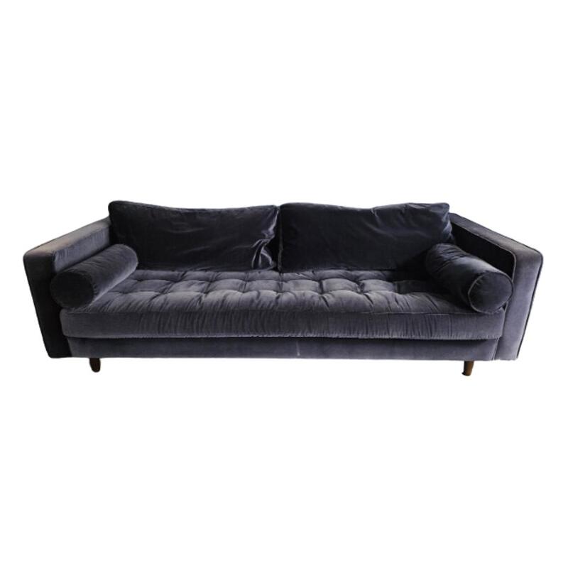 Blue Velvet Sofa - Image 1