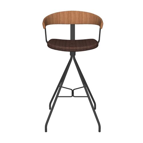 ESNS Bar stool w/wood back & upholstered seat - Thumbnail 2