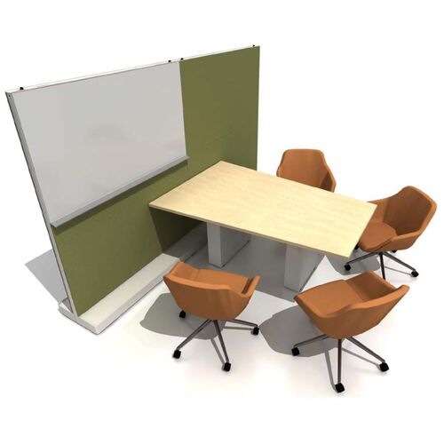 Wedge Collaboration Table w/ 60H Screen Divider - Image 1