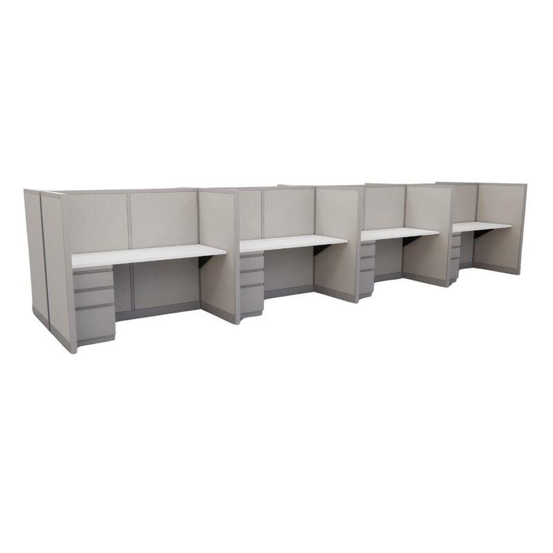 Remanufactured Avenir 53H Row of 8 Workstations - Image 1