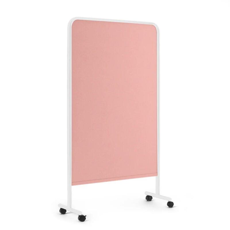 Goal Fabric Pinboard, 39x67", White + Blush - Image 1