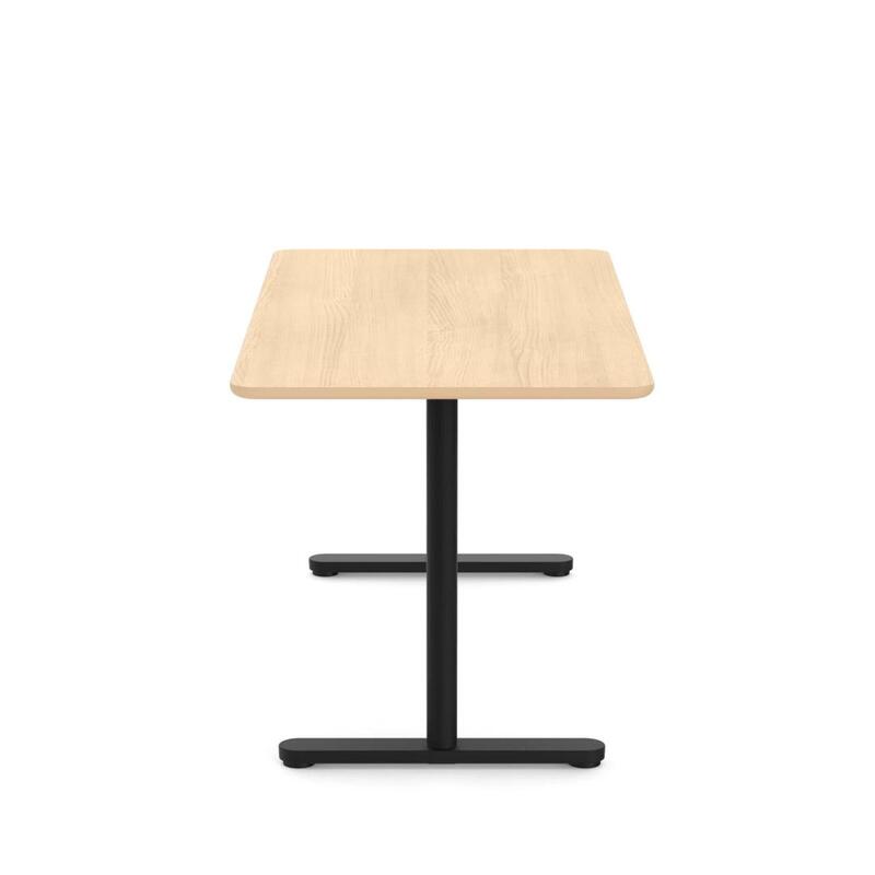 Raise Fixed Height Desk, 60x30" - Natural Oak top Black Base - Thumbnail 3
