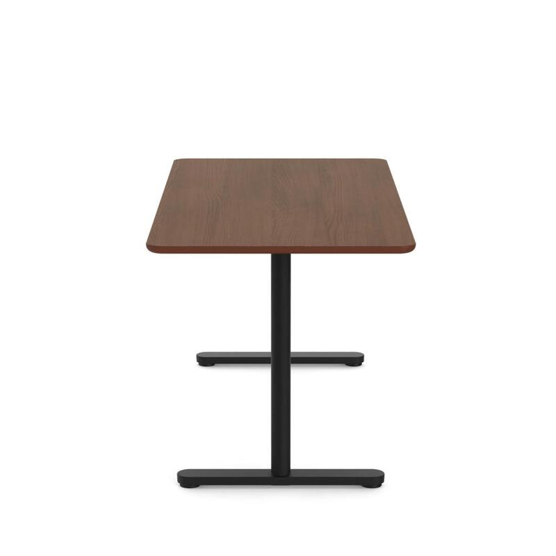 Raise Fixed Height Desk, 60x30" - Natural Oak top Black Base - Thumbnail 3