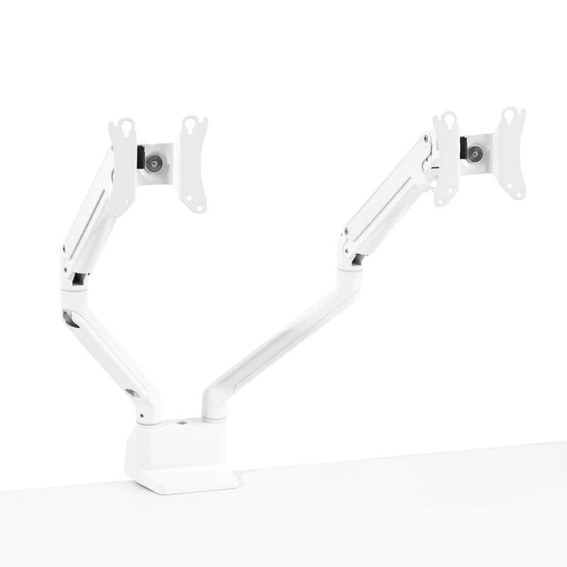 Swing Double Monitor Arm, White - Image 1