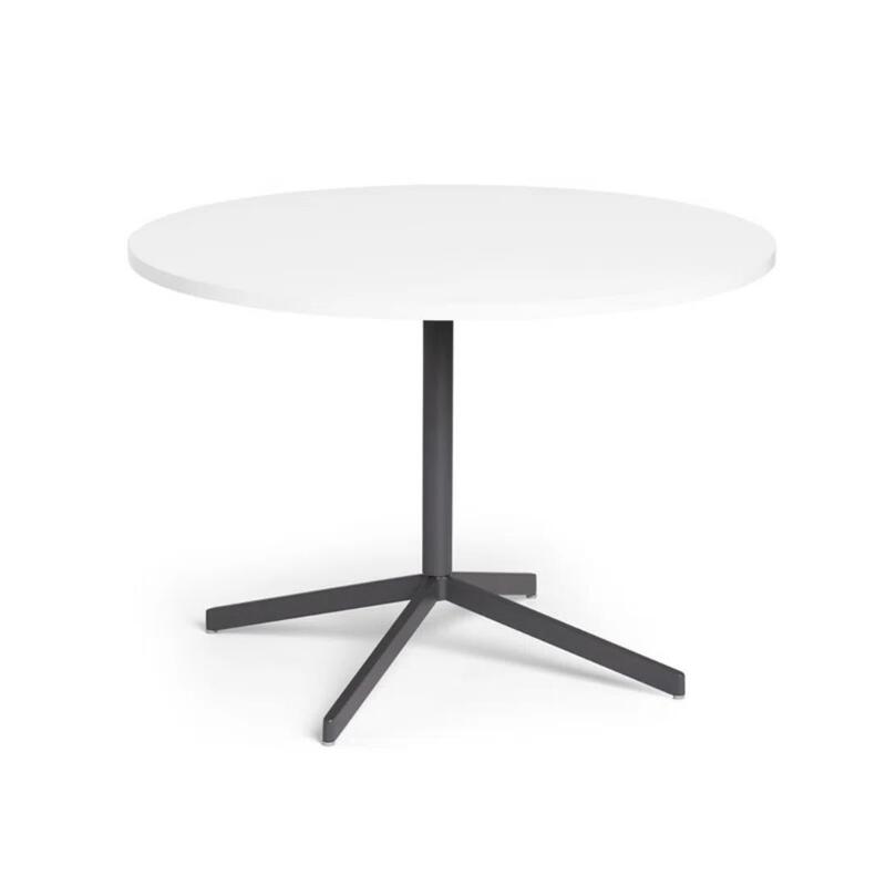 Touchpoint Table 42" Round - White Top Charcoal Base - Image 1