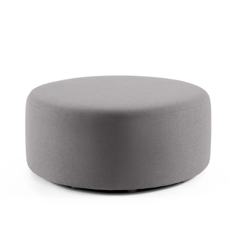 Block Party Round Ottoman, 40"D, Gray