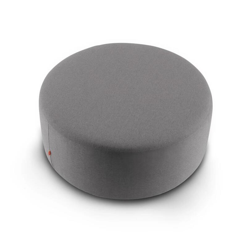 Block Party Round Ottoman, 40"D, Gray - Thumbnail 2