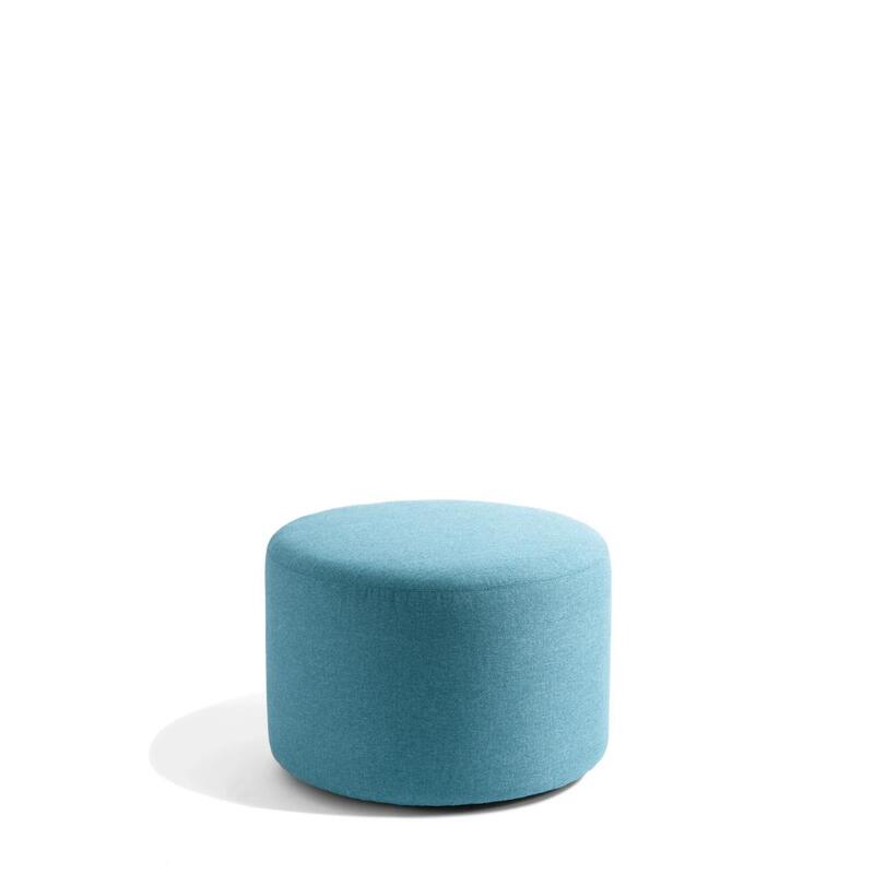 Block Party Round Ottoman, 24"D, Blue - Thumbnail 2