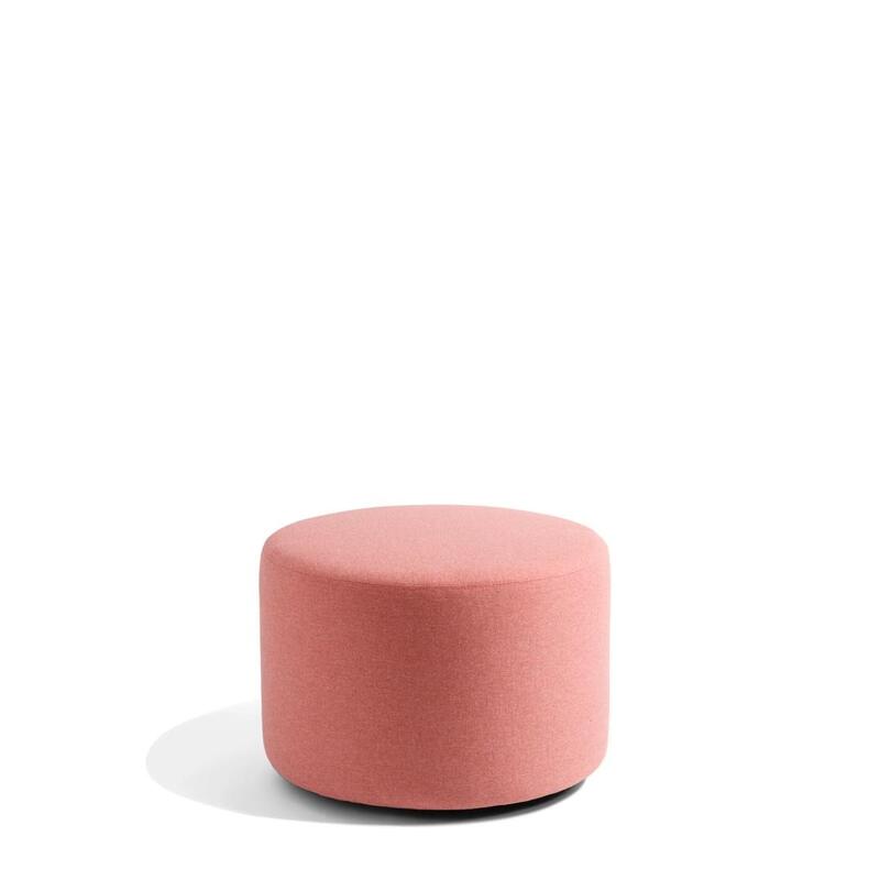 Block Party Round Ottoman, 24"D, Rose - Thumbnail 2