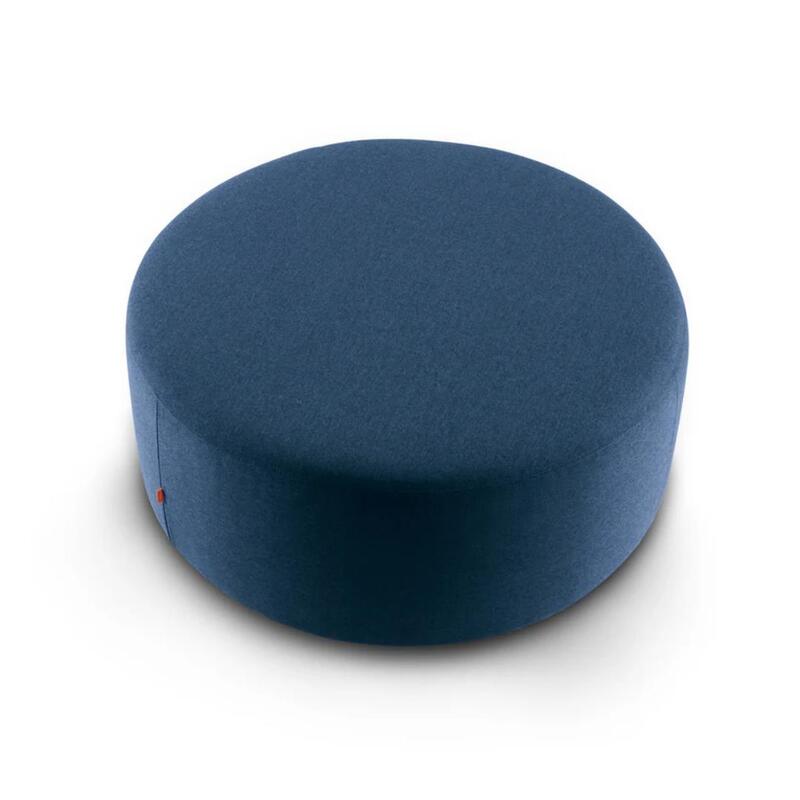 Block Party Round Ottoman, 40"D, Dark Blue - Thumbnail 2