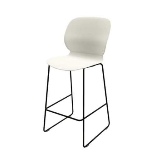 Maari High Back Stool with Sled Base - Image 1