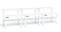 'Series L' Height-Adjustable Double Desk for 6, 57"Wide