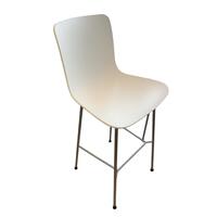Vitra HAL Bar Stools – White Seat with Chrome Legs (Used)