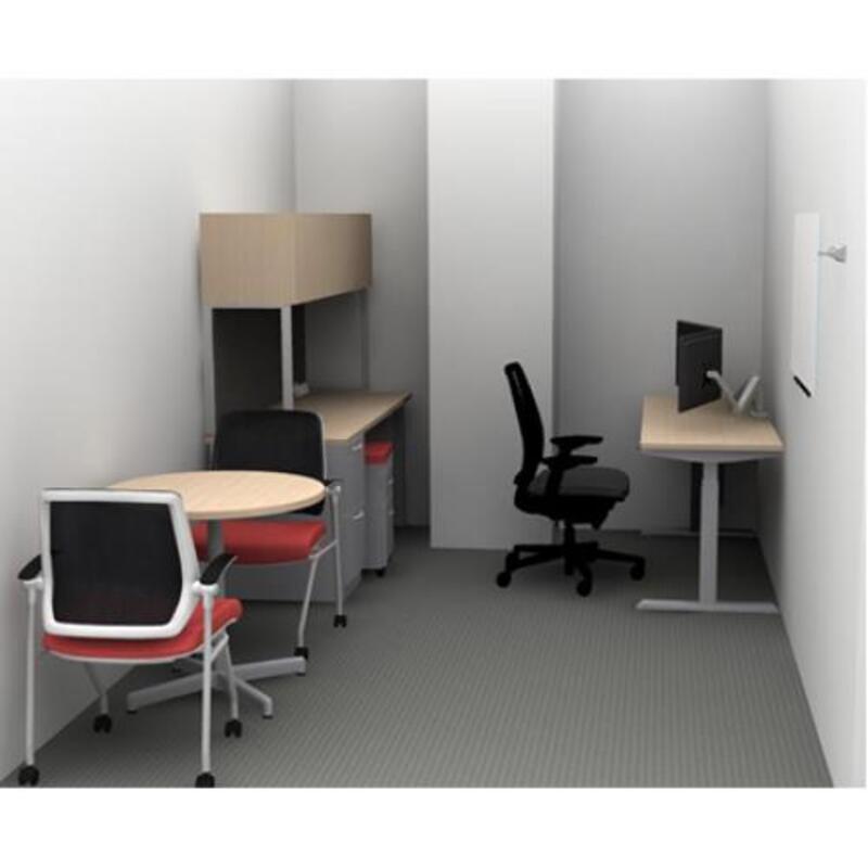 6x6 Private Office + Collaboration Table - Image 1