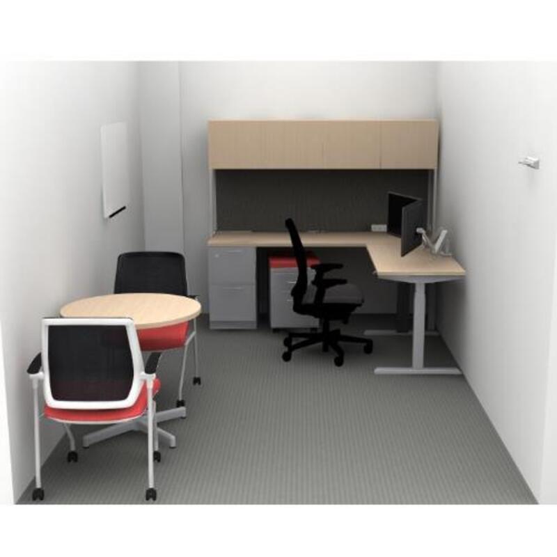 6x6 Private Office + Collaboration Table - Image 1