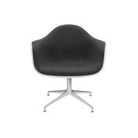 Vitra white chair upholstered in dark grey fabric