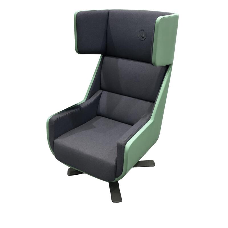 Bene Green and Grey high back swivel pod chair - Thumbnail 2