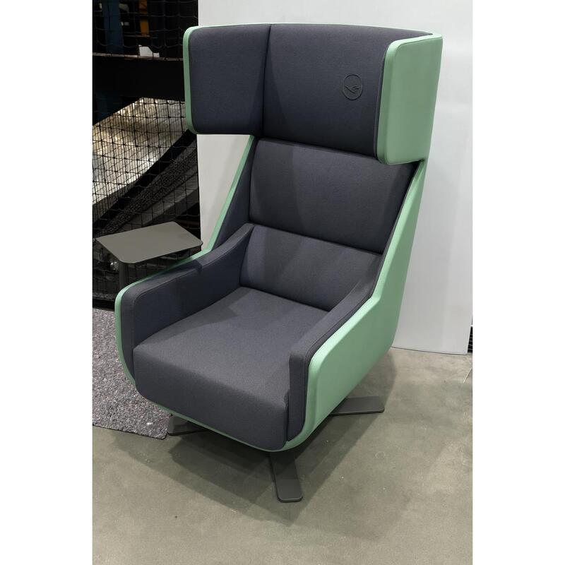 Bene Green and Grey high back swivel pod chair - Thumbnail 3