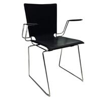 Pelle Contemporary Chairs (Black/Chrome)