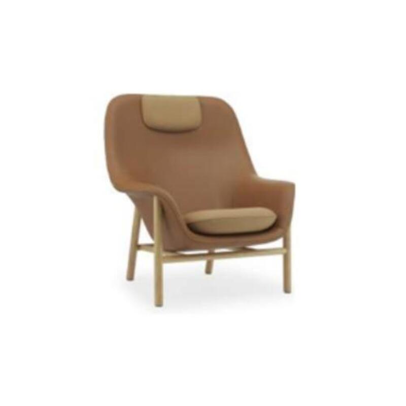 Drape High Lounge Chair w/ Headrest - Wood - Image 1