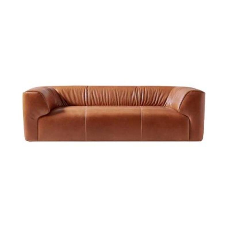 Rodez 88" Saddle Leather Apartment Sofa - Image 1