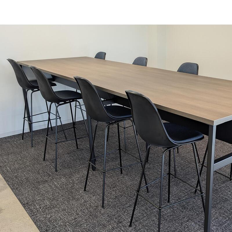 Herman Miller OE1 Used 12 Foot Laminate Communal High Top Table, Walnut Gray - Thumbnail 6