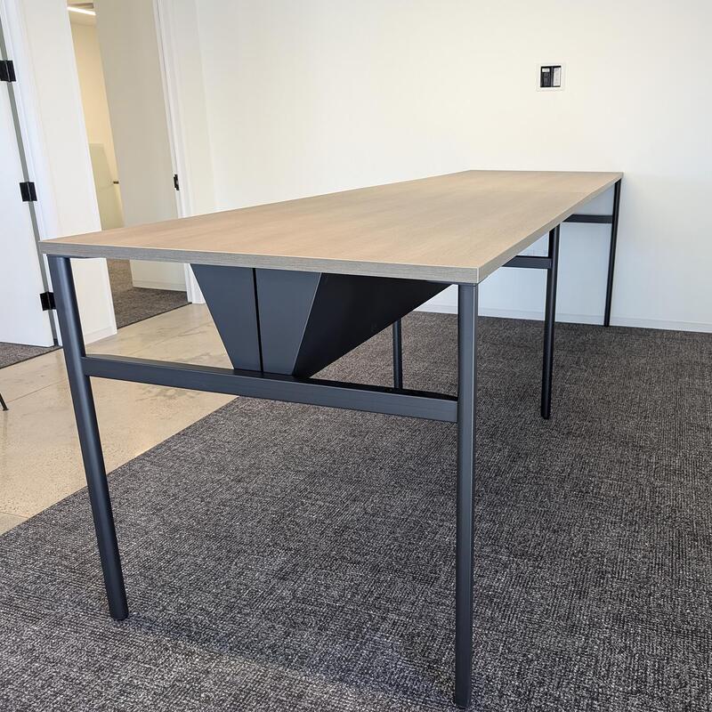 Herman Miller OE1 Used 12 Foot Laminate Communal High Top Table, Walnut Gray - Thumbnail 4