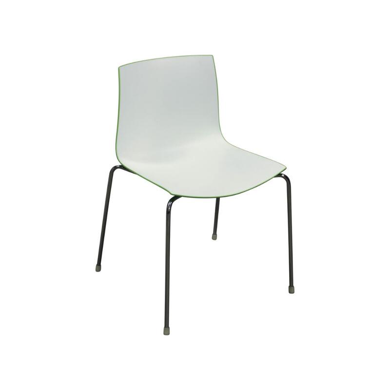 Catifa 46 Used Stack Chair, White and Green - Image 1