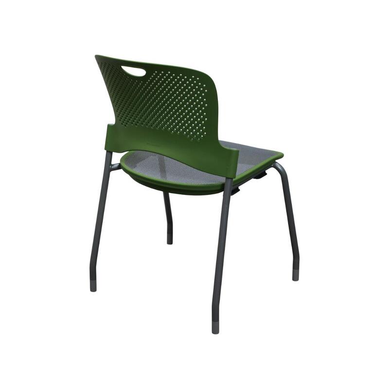 Herman Miller Caper Used Stack Chair w Light Gray Mesh Seat, Green - Thumbnail 2