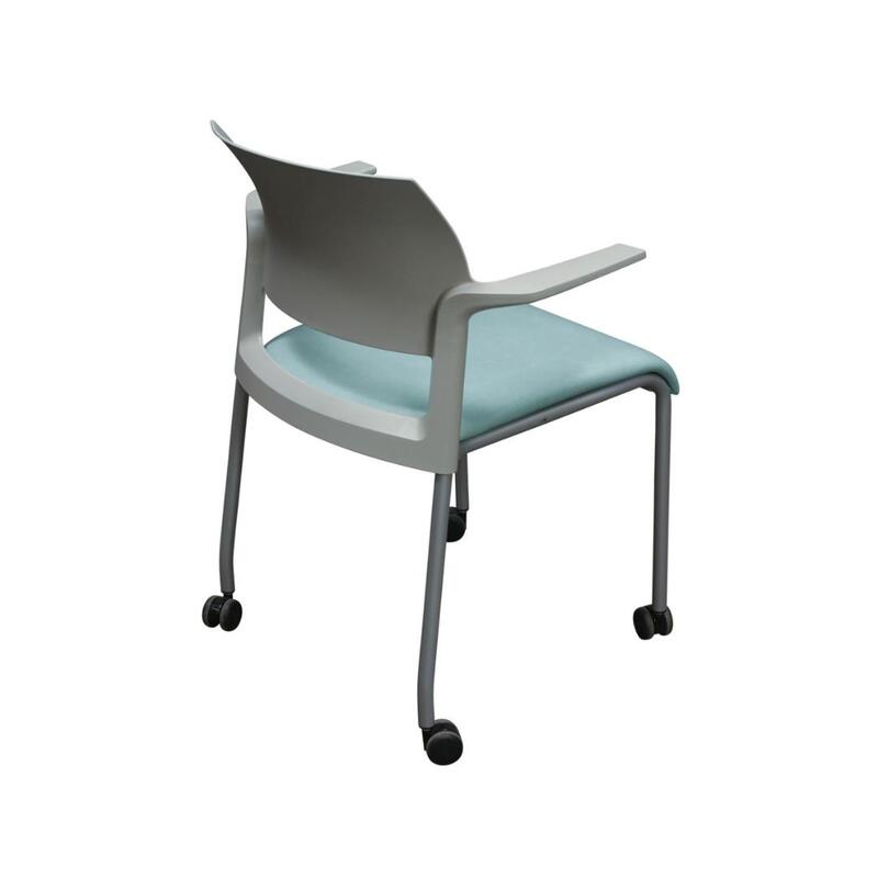 Move Used Stack Chair, Light Gray and Light Blue - Thumbnail 2