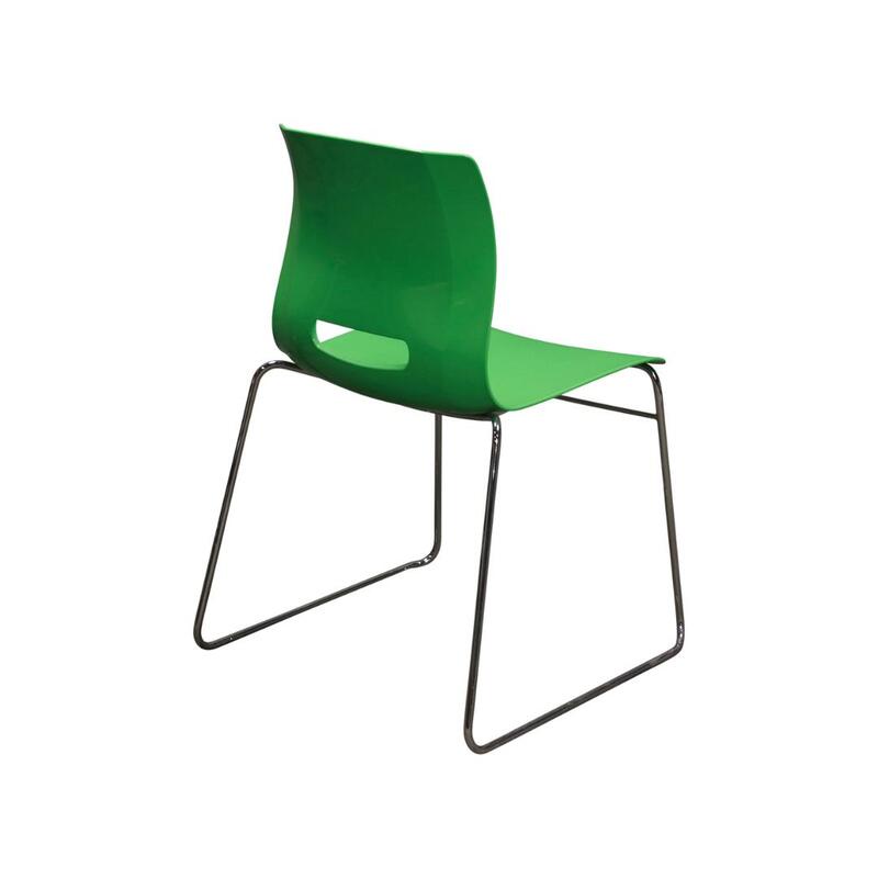 Casper Used Stack Chair, Green - Thumbnail 2